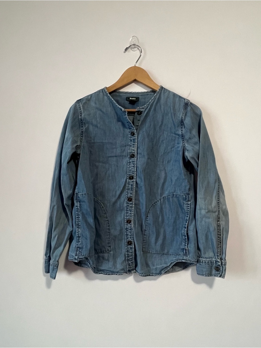 Vintage Roots Denim Button Up Top